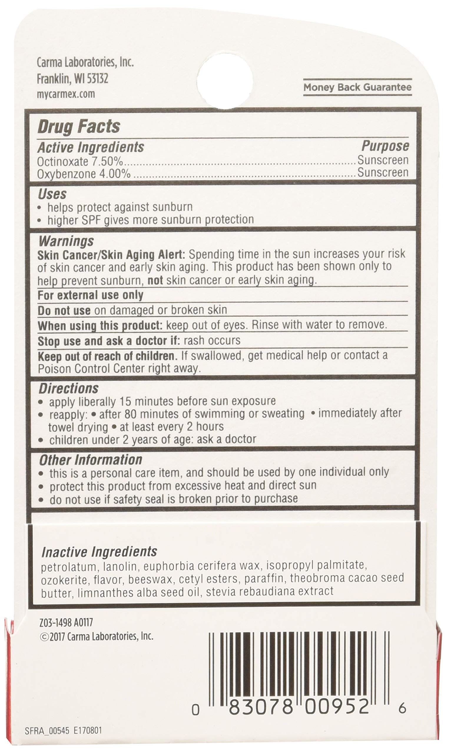 Carmex Lip Stick, Balm Strawberry, 3 Pack